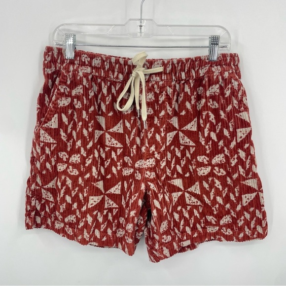 Urban Outfitters Lucien Printed Terra cotta Corduroy Short Sz L - Picture 1 of 7